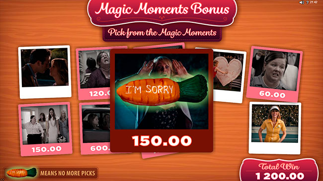 Бонусная игра Magic Moments в автомате Подружки Невесты.